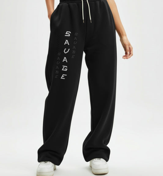 Savage jogger - White print