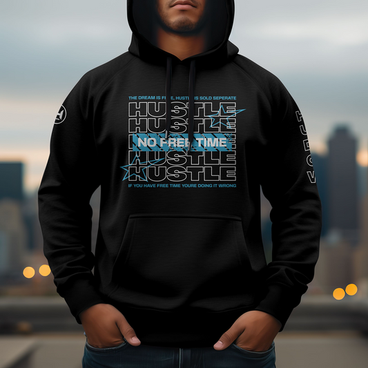 Hustle - White print, blue detail